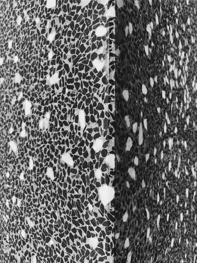 Polished terrazzo aggregate finish, ground back by Stone Living